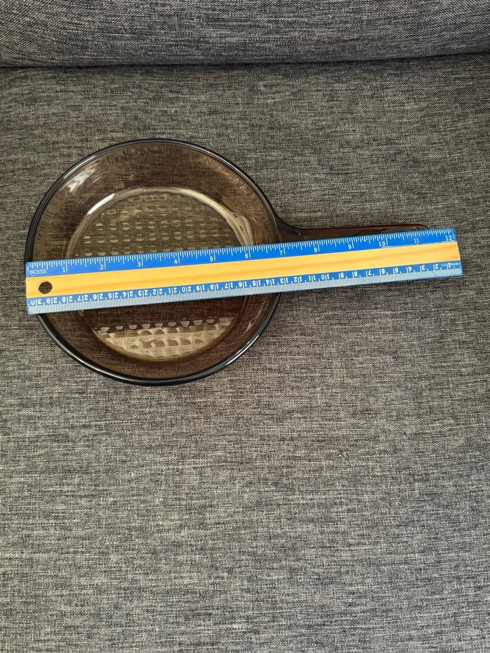 Vintage Corning Ware Pyrex Amber 7 Inch Waffle Bottom‎ Frying Pan Skillet USA